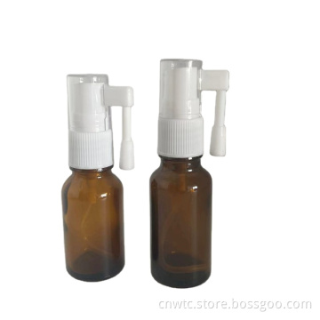 Medical Glass Bottle with Oral Throat Mist Spray and Pump Nasal Sprayer - 30ml
